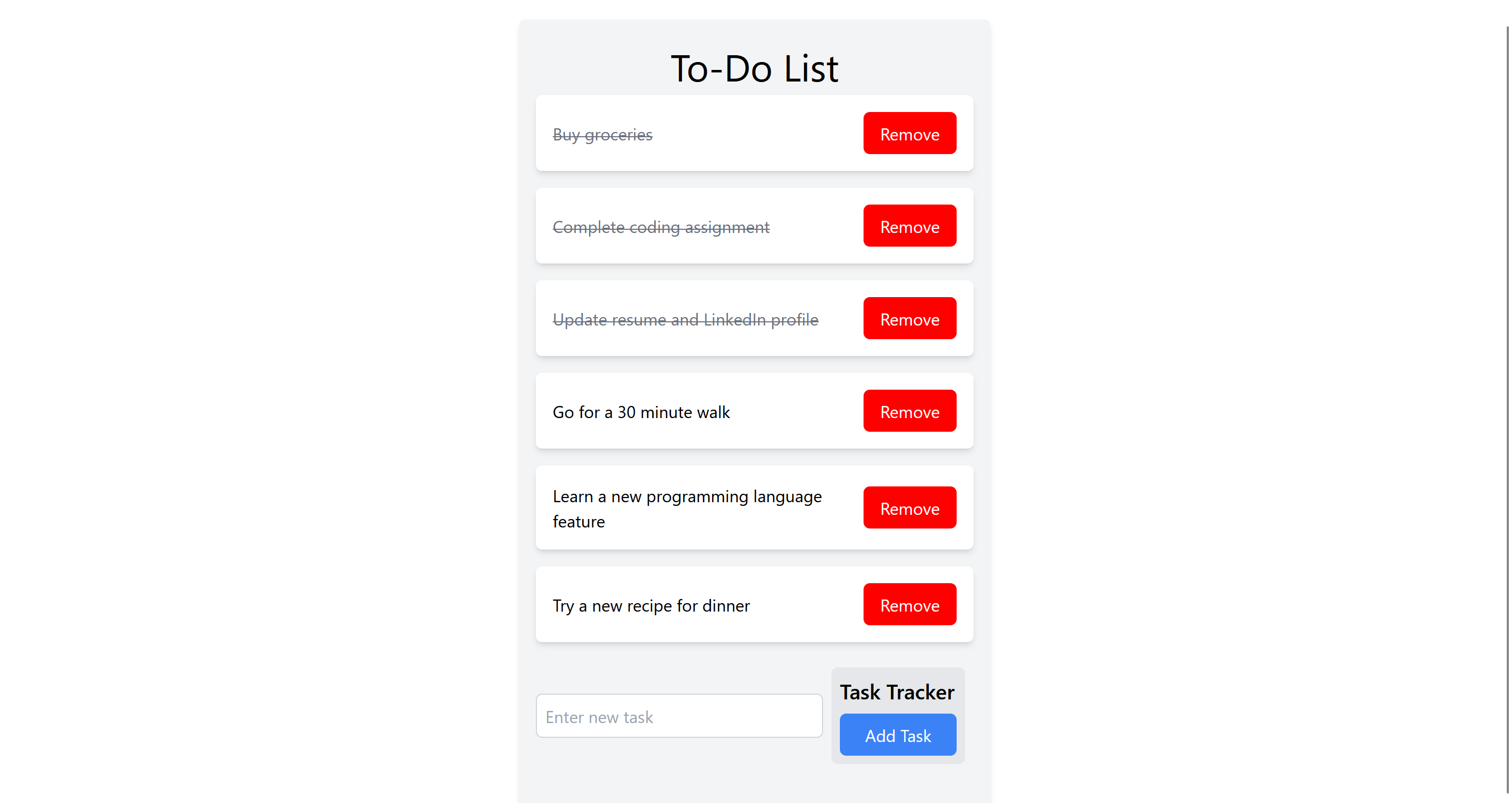 To-Do app basic layout